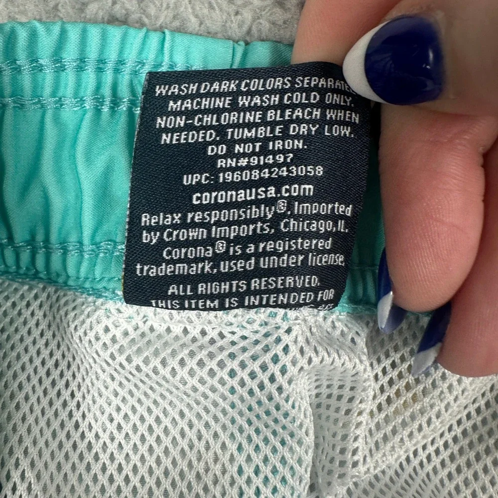 Corona Board‎ Shorts Mens 3XL (48/50) Teal Blue Tropical Beer Swim Trunks NEW